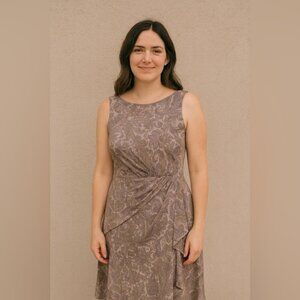 LRL Lauren Ralph Lauren Purple Paisley Draped Dress Size 4